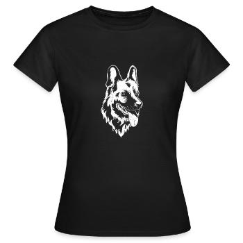 chien de race berger allemand - T-shirt Femme - noir - Devant - AI Model Female 172 dark (172cm)
