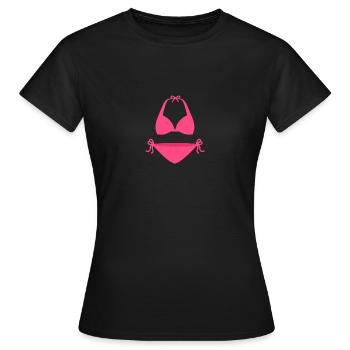 Badeanzug Bikini Top Geschenk Strand Baden Sommer - Frauen T-Shirt - Schwarz - Vorne - AI Model Female 172 dark (172cm)