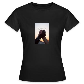 Say NO to racism - Frauen T-Shirt - Schwarz - Vorne - AI Model Female 172 dark (172cm)