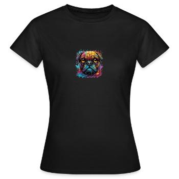 Mops in verschiedenen Farben - Frauen T-Shirt - Schwarz - Vorne - AI Model Female 172 dark (172cm)
