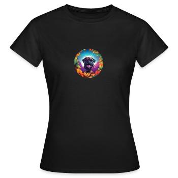 Mops in verschiedenen Farben - Frauen T-Shirt - Schwarz - Vorne - AI Model Female 172 dark (172cm)