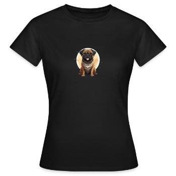 Portrait de carlin - T-shirt Femme - noir - Devant - AI Model Female 172 dark (172cm)