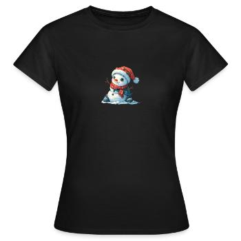 Bonhomme de neige pour les enfants - T-shirt Femme - noir - Devant - AI Model Female 172 dark (172cm)
