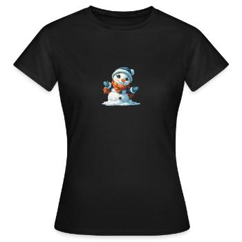 Bonhomme de neige pour les enfants - T-shirt Femme - noir - Devant - AI Model Female 172 dark (172cm)