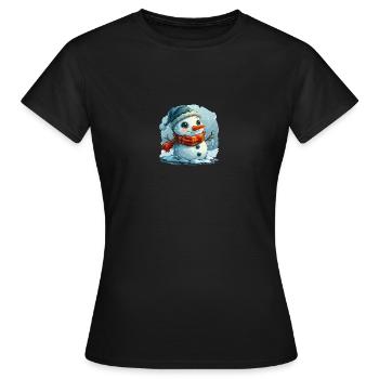 Bonhomme de neige pour les enfants - T-shirt Femme - noir - Devant - AI Model Female 172 dark (172cm)