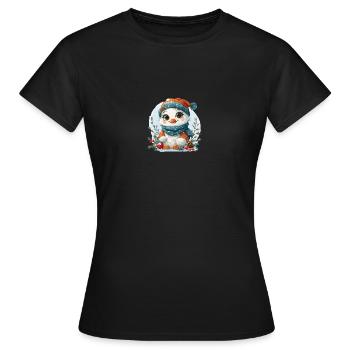 Bonhomme de neige pour enfants en forme de poussin - T-shirt Femme - noir - Devant - AI Model Female 172 dark (172cm)