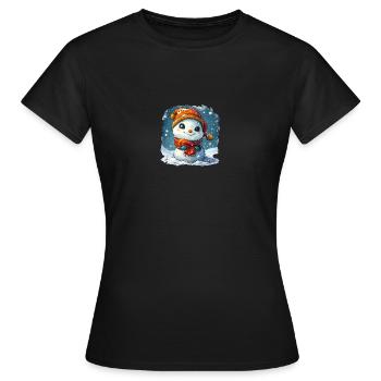 Bonhomme de neige pour les enfants - T-shirt Femme - noir - Devant - AI Model Female 172 dark (172cm)
