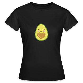 Masque visage avocat doux cadeau chemise d'amour - T-shirt Femme - noir - Devant - AI Model Female 172 dark (172cm)
