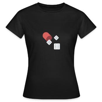 dices - Women's T-Shirt - black - Front - AI Model Female 172 dark (172cm)