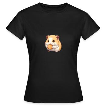 Hungriger Hamster - Frauen T-Shirt - Schwarz - Vorne - AI Model Female 172 dark (172cm)