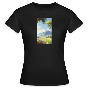 Paysage - T-shirt Femme - noir - Devant - AI Model Female 172 dark (172cm)