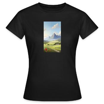 Panorama - Frauen T-Shirt - Schwarz - Vorne - AI Model Female 172 dark (172cm)