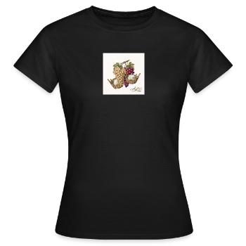 Weintrauben und  Ricottakorb  - Frauen T-Shirt - Schwarz - Vorne - AI Model Female 172 dark (172cm)