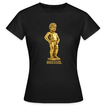 Manneken pis Brussels gold - T-shirt Femme - noir - Devant - AI Model Female 172 dark (172cm)