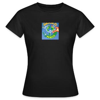 Weltfrieden - Frauen T-Shirt - Schwarz - Vorne - AI Model Female 172 dark (172cm)