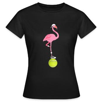 Flamant rose de tennis - T-shirt Femme - noir - Devant - AI Model Female 172 dark (172cm)