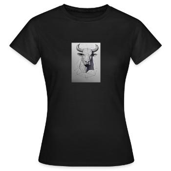 Croquis d’un taureau - T-shirt Femme - noir - Devant - AI Model Female 172 dark (172cm)