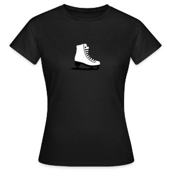 Schlittschuh - Frauen T-Shirt - Schwarz - Vorne - AI Model Female 172 dark (172cm)