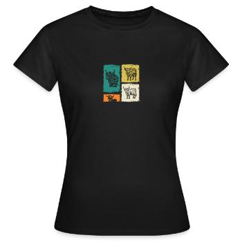 Bovins vaches Bovins Highland - T-shirt Femme - noir - Devant - AI Model Female 172 dark (172cm)
