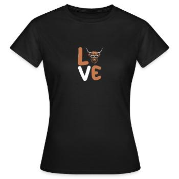 Bovins vaches Bovins Highland - T-shirt Femme - noir - Devant - AI Model Female 172 dark (172cm)