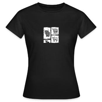 Bovins vaches Bovins Highland - T-shirt Femme - noir - Devant - AI Model Female 172 dark (172cm)