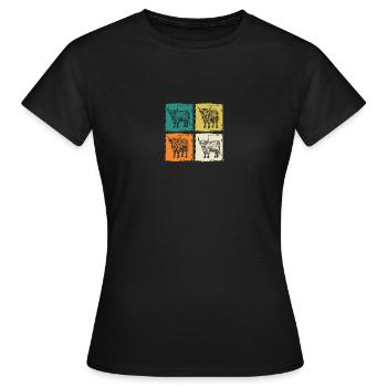 Bovins vaches Bovins Highland - T-shirt Femme - noir - Devant - AI Model Female 172 dark (172cm)