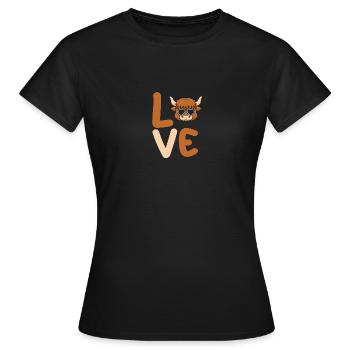 Büffel Rind Ochsen - Frauen T-Shirt - Schwarz - Vorne - AI Model Female 172 dark (172cm)
