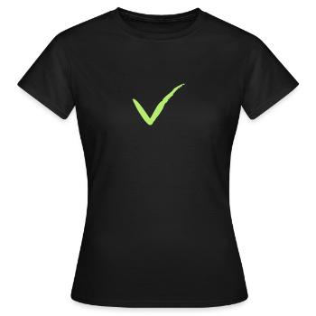 Pinselstrich Haken - Frauen T-Shirt - Schwarz - Vorne - AI Model Female 172 dark (172cm)