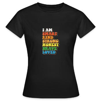 Daily Affirmation Uplifting Quotes Positive - Women's T-Shirt - black - Front - AI Model Female 172 dark (172cm)