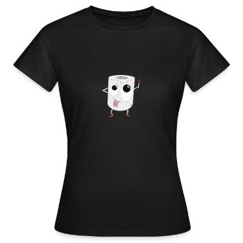 Rouleau de papier toilette Doux Papier toilette Drôle - T-shirt Femme - noir - Devant - AI Model Female 172 dark (172cm)