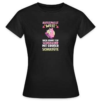 Kindergarten Graduates Back to School School Child Lama Enrollment - Women's T-Shirt - black - Front - AI Model Female 172 dark (172cm)