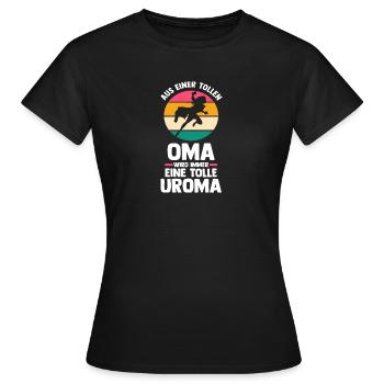 Grand-mère Grand-mère Arrière-grand-mère Arrière-grand-mère - T-shirt Femme - noir - Devant - AI Model Female 172 dark (172cm)