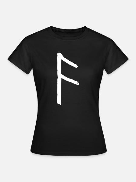 Symbol Viking rune weiß ansuz - Frauen T-Shirt - Schwarz