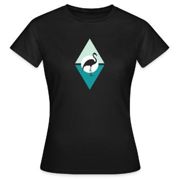 Flamingos Wasservogel Exotisch - Frauen T-Shirt - Schwarz - Vorne - AI Model Female 172 dark (172cm)