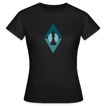 Pièces d’échecs Pièces d’échecs Pièces d’échecs - T-shirt Femme - noir - Devant - AI Model Female 172 dark (172cm)