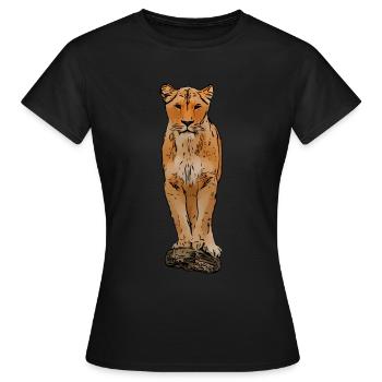 Lion motif lion lion chat - T-shirt Femme - noir - Devant - AI Model Female 172 dark (172cm)