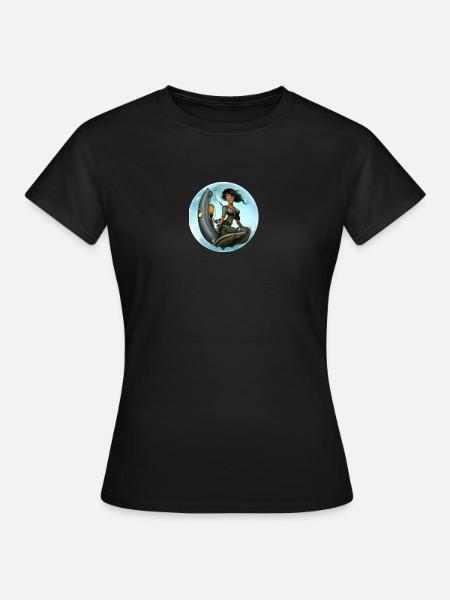 Zwarte Vrouwen Cyborg in de Ruimte - Vrouwen T-shirt - zwart