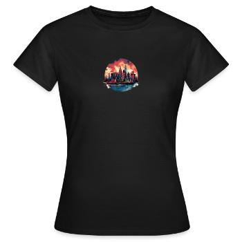 Horizon de New York - T-shirt Femme - noir - Devant - AI Model Female 172 dark (172cm)