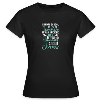 Fidèle serviteur chrétien enseignant de l’école du dimanche - T-shirt Femme - noir - Devant - AI Model Female 172 dark (172cm)