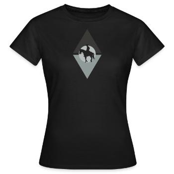 Cowboy Sattel Lasso - Frauen T-Shirt - Schwarz - Vorne - AI Model Female 172 dark (172cm)