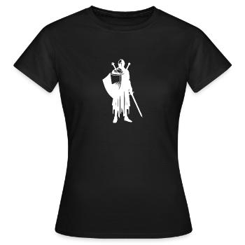 Alter Schwertkrieger Stolzer Ritter Krieger - Frauen T-Shirt - Schwarz - Vorne - AI Model Female 172 dark (172cm)