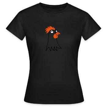 Henne / hen (Kopf, 3c) - Frauen T-Shirt - Schwarz - Vorne - AI Model Female 172 dark (172cm)