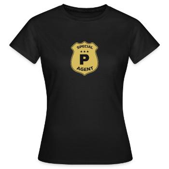 Special Agent P - Frauen T-Shirt - Schwarz - Vorne - AI Model Female 172 dark (172cm)