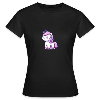 Licorne sympathique - T-shirt Femme - noir - Devant - AI Model Female 172 dark (172cm)