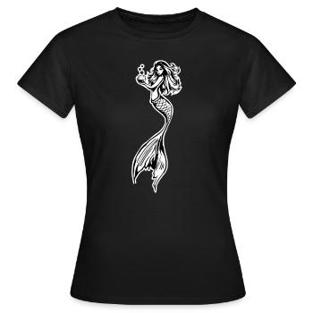 2020 09 27 contour de sirène noir et blanc - T-shirt Femme - noir - Devant - AI Model Female 172 dark (172cm)