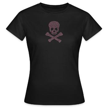 Crâne Rose - T-shirt Femme - noir - Devant - AI Model Female 172 dark (172cm)
