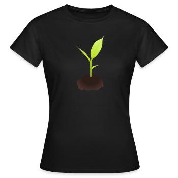 Sprout illustration - Women's T-Shirt - black - Front - AI Model Female 172 dark (172cm)