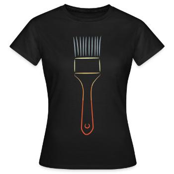 Vintage Paint Brushes - Women's T-Shirt - black - Front - AI Model Female 172 dark (172cm)
