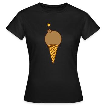ice bomb cannonball explosion zuender blow up - Women's T-Shirt - black - Front - AI Model Female 172 dark (172cm)