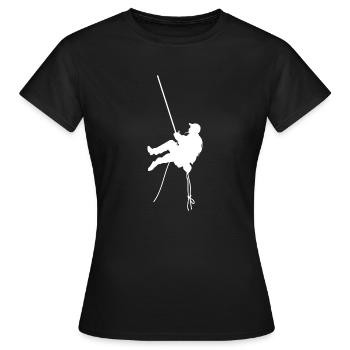 Fille en rappel. Cadeau routard - T-shirt Femme - noir - Devant - AI Model Female 172 dark (172cm)